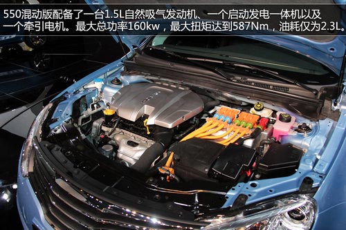 百公里油耗2.3L 上汽榮威550混動版實拍