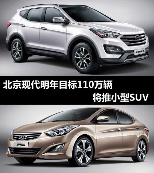 北京現(xiàn)代明年目標(biāo)110萬輛 將推小型SUV