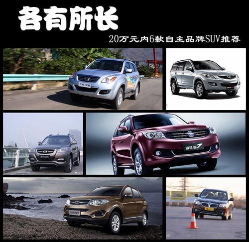 各有所長 20萬元內(nèi)6款自主品牌SUV推薦