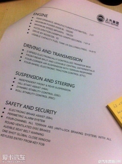 MG CS SUV概念車疑似配置曝光