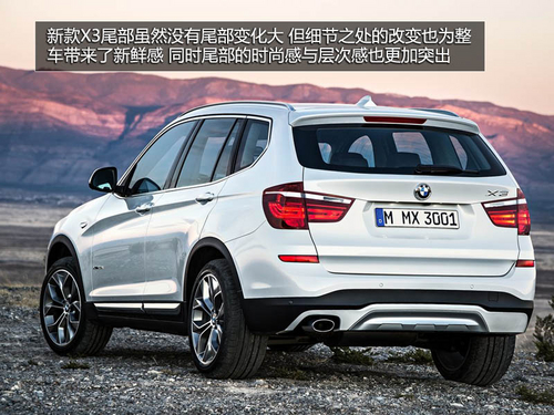 增加設計套裝/后輪驅動 新款寶馬X3解析